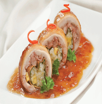 Gà cuộn xôi xoài thơm ngon lạ miệng