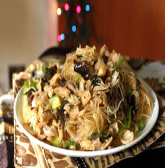 Miến xào mít non
