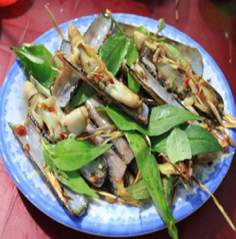 Ốc móng tay xào sa tế