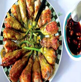 Hoa bí nhồi thịt chiên