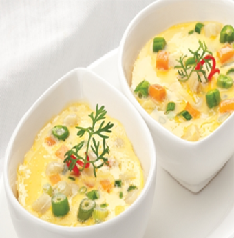 Trứng hấp rau củ