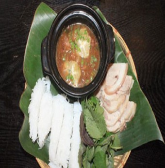 Bún thịt luộc mắm tép