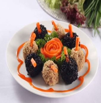 Đẹp như thịt tôm viên chiên mè