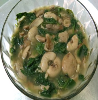 Bùi bùi canh nấm tràm rau lang