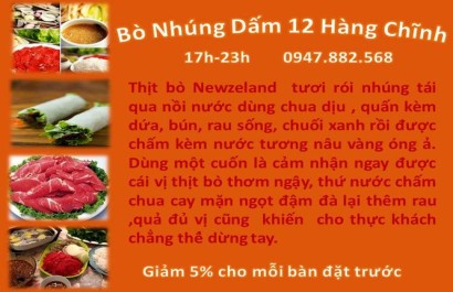 Bò Nhúng Dấm 12 Hàng Chĩnh