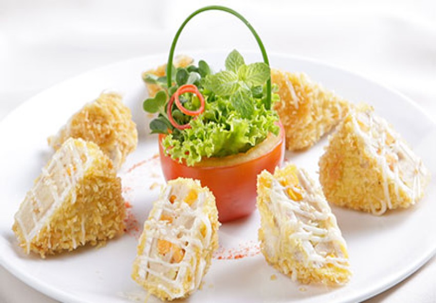 Khoai môn hat sen chiên xù