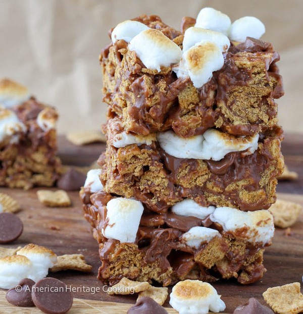 Toasted Marshmallow Golden Graham S'mores Bars