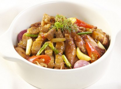 Mực muối rim thịt