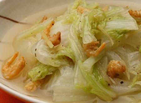 Món ăn bổ gan: Canh cải thảo nấu tôm