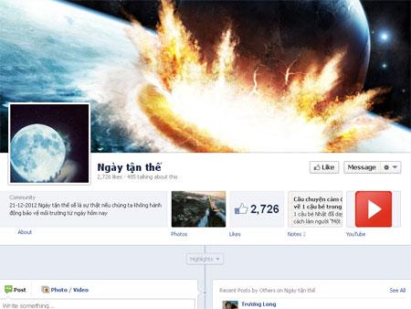 Trang facebook Ngày tận thế